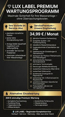 Service-Abo Premium-Service Ihrer Enthärtungsanlage und Wasserfilteranlage Kombi