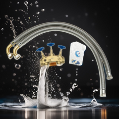 MONTAGEBLOCK SET FÜR 1’’ MIT BYPASS VERSCHNEIDUNG WASSERENTHÄRTUNG - ENTHÄRTUNGSANLAGE MIT SCHLAUCH